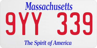 MA license plate 9YY339