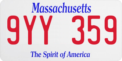 MA license plate 9YY359