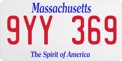MA license plate 9YY369