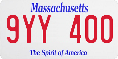 MA license plate 9YY400