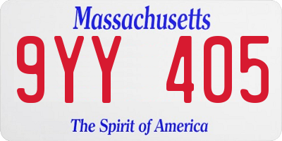 MA license plate 9YY405