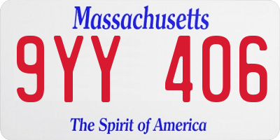 MA license plate 9YY406