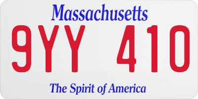 MA license plate 9YY410