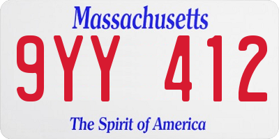 MA license plate 9YY412