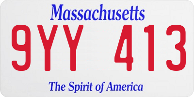 MA license plate 9YY413