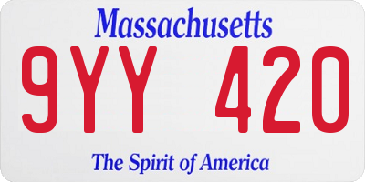 MA license plate 9YY420