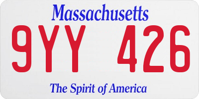 MA license plate 9YY426