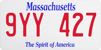 MA license plate 9YY427