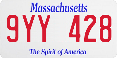 MA license plate 9YY428