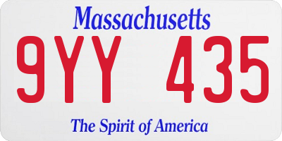 MA license plate 9YY435