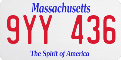 MA license plate 9YY436