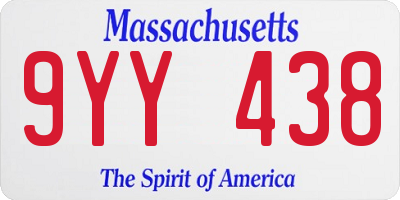 MA license plate 9YY438