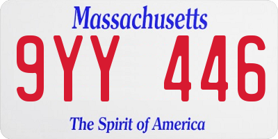 MA license plate 9YY446