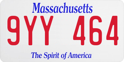 MA license plate 9YY464