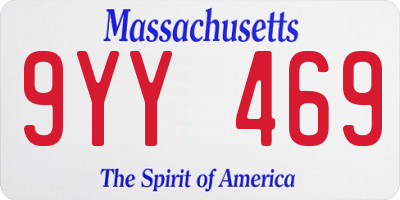 MA license plate 9YY469
