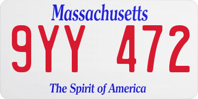 MA license plate 9YY472