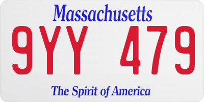 MA license plate 9YY479