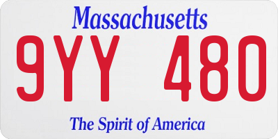 MA license plate 9YY480