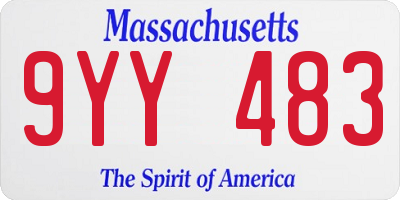 MA license plate 9YY483