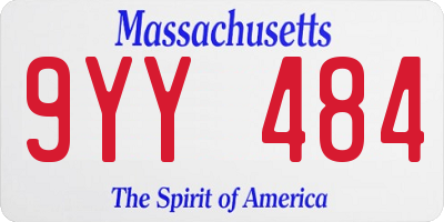 MA license plate 9YY484