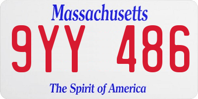 MA license plate 9YY486