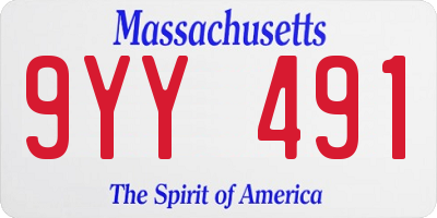 MA license plate 9YY491