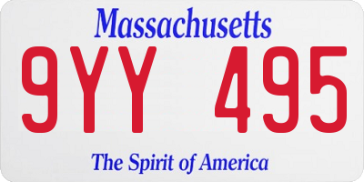 MA license plate 9YY495