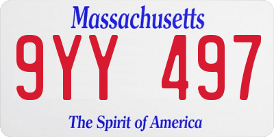 MA license plate 9YY497
