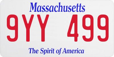 MA license plate 9YY499