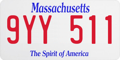 MA license plate 9YY511