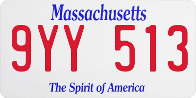 MA license plate 9YY513