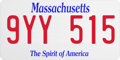 MA license plate 9YY515