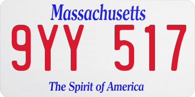 MA license plate 9YY517