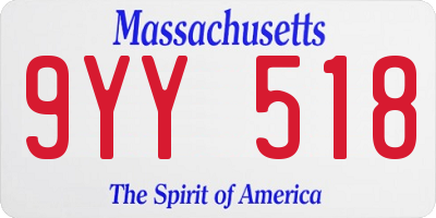 MA license plate 9YY518