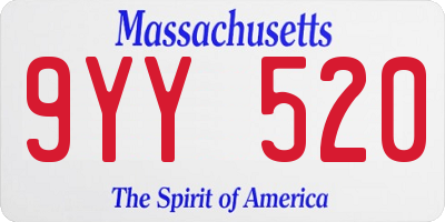 MA license plate 9YY520