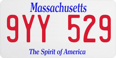 MA license plate 9YY529