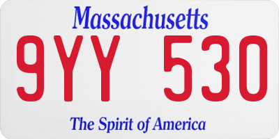 MA license plate 9YY530