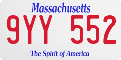 MA license plate 9YY552