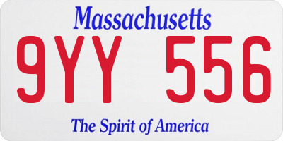 MA license plate 9YY556