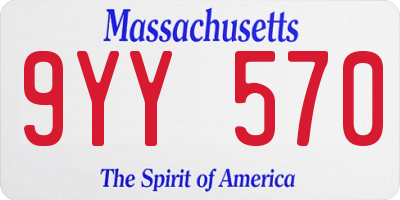 MA license plate 9YY570