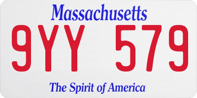 MA license plate 9YY579