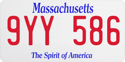 MA license plate 9YY586