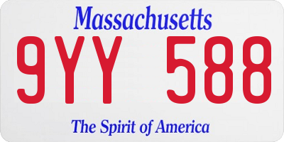 MA license plate 9YY588