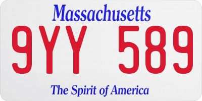 MA license plate 9YY589