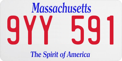 MA license plate 9YY591