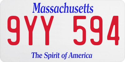 MA license plate 9YY594