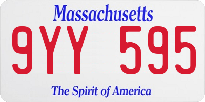 MA license plate 9YY595