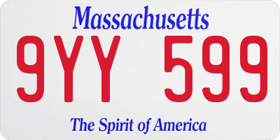 MA license plate 9YY599