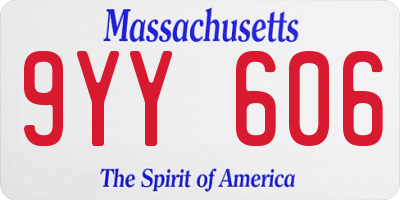 MA license plate 9YY606
