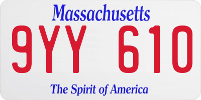 MA license plate 9YY610